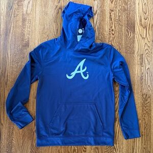 MLB Atlanta Braves Youth Blue Hoodie with White A Logo